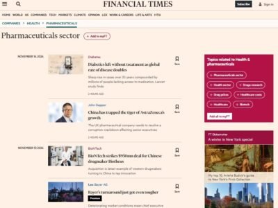 Financial Times - Pharmaceuticals Section