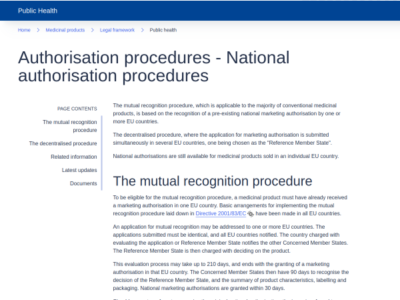 EC - National Authorisation Procedures