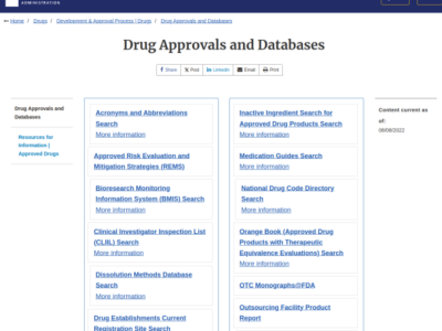 FDA - Drug Approvals and Databases