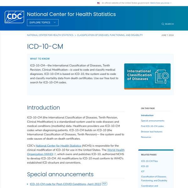 ICD-10-CM Code Search Tool